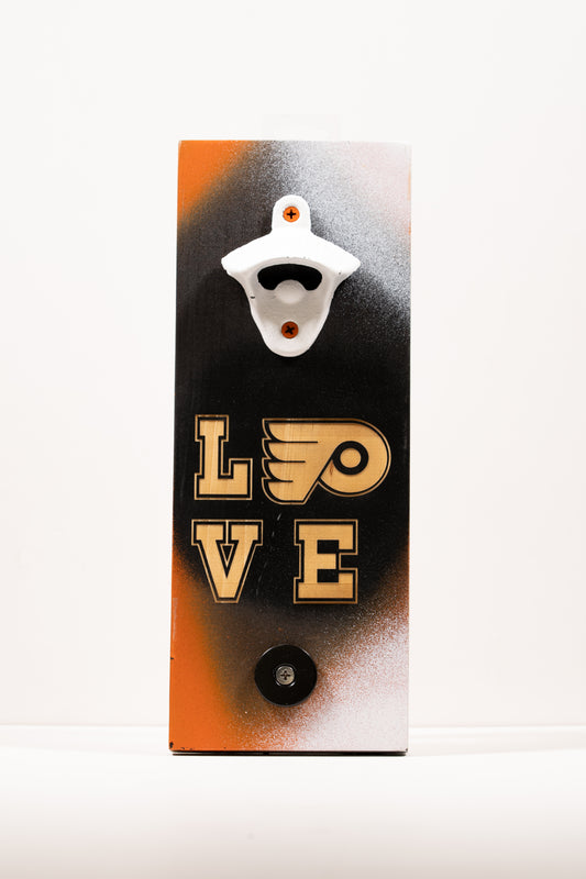 "Love" (Flyers) Magnetic Beer Bottle Opener